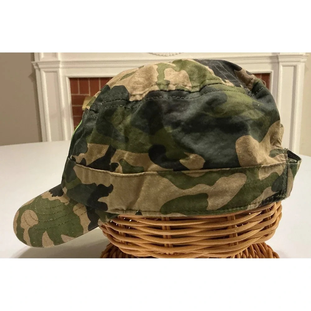 Y2K WWE DX Army Camo Cadet Hat Mens OSFA D-Generation X‎ Wrestling Military Cap